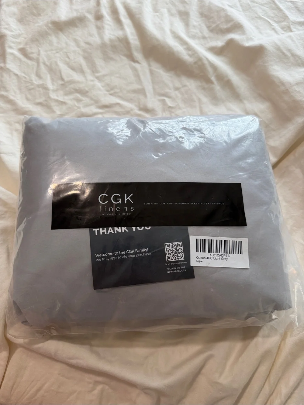 Microfiber 4-Piece Queen Sheet Set - Light Gray